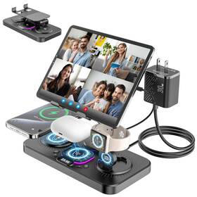 Rfvuc 765483213070 Upgrade Wireless Charging Station With Clock And 7 Color Ambient Light For Iph