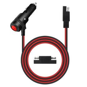 Riieyoca 313020211265 12v 24v Cigarette Lighter Male Plug To Sae Adapter With Switch On/off And