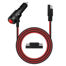 Rj-28 Riieyoca 12v 24v Cigarette Lighter Male Plug To Sae Adapter With Switch On/of
