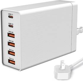 Ris40wr-6p Riswojor Wall Charger Multiport 40w Flat Plug 6 Port White