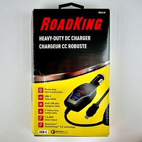 Rk03430 Roadking 12v Dc Heavy-duty Qualcomm 3.0 Charger With Dual Usb-c Connection