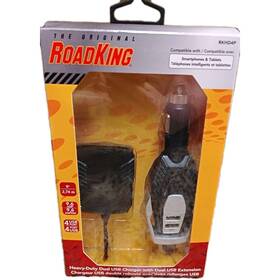 Rkhd4p Roadking Heavy-duty Dual Usb Charger With Extension New