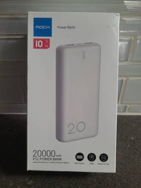 Rock 972283943814 P51 Power Bank 20000mah Portable Charger Battery Pack Nib