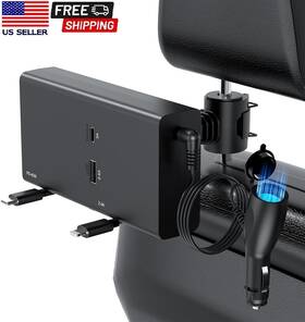 Sk-c801 Rocketek Multi Car Retractable Backseat Charger 5 In 1 Iphone Charging Station 60w