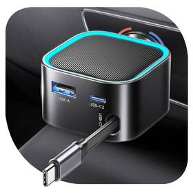 Rccc-ld01 Rocoren Retractable Car Charger For Iphone 17 3 In 1 Usb C With