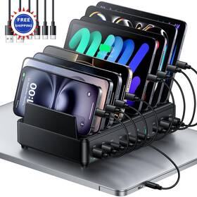 Rcct-023 Rocoren Charging Station 10 Port Double Pd 100w Usb C For Macbook Ipad Iphone 400w Fast