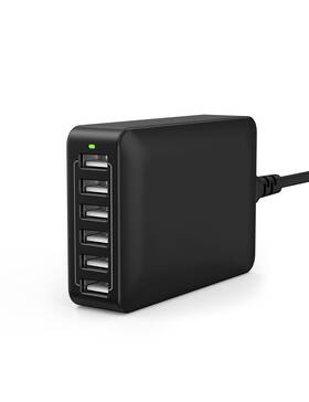Rolvse 719710492639 Usb Charger 60w Charging Hub 12a 6-port Desktop Station With