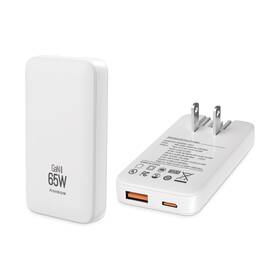 Rd065w1a1c-02 Ruidun 65w Gan Usb C Charger Block 2-ports Flat Wall Flodable Plug For T