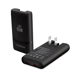 Rd065w2c-01 Ruidun 65w Gan Usb C Charger Dual-port Fast Wall Pd 3.0 And Qc Black-2c