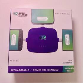 Rc33 Rush Charge 810063162788 3 In 1 Portable Charger 3300mah Purple Comes Pre Charged