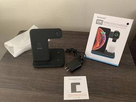 Qd-wc-8 Saferell 3-in-1 Wireless Charger Station 15 W Fast Charging - Scratch And Dent