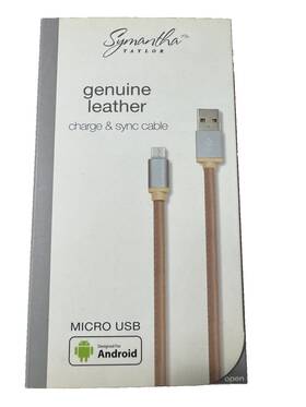 04031 Samantha Taylor Genuine Leather Micro Usb Charge And Sync Cable 3ft - Carmel