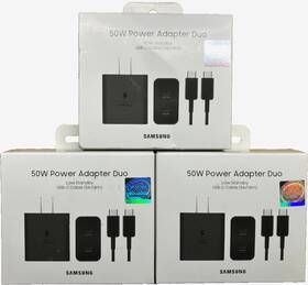 Ep-t5020xbegeu Samsung Bulk Lot Of 3pcs 50w Power Adapter Duo With 1.8m 5a Usb-c Cable