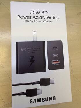 Ep-t6530nbegus Samsung T6530 65w Pd3 Trio Power Adapter With Usb-c Cable