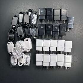 Ep-ta200 Samsung Lot Of 19 Adaptive Fast Charging Bricks White/ Black With Usb C Cables