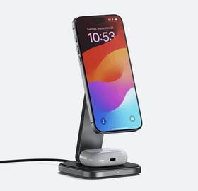 St-q21fm Satechi 2-in-1 Foldable Qi2 Wireless Charging Stand