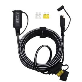 Sccke00424 Sccke 619317765153 12-24v 12ft 14awg Sae To Female Cigarette Lighter Socket Cable 14 Gauge