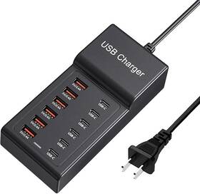 Sccvee 788362694906 Multi Usb Charger C Charging Station Block 50w 12 Ports Port Usba