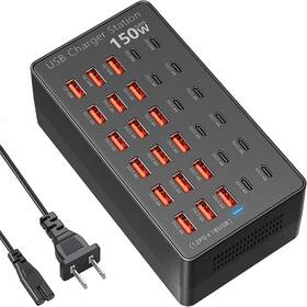 Sccvee 788362695019 Usb Charging Station 30 Port 150w Multiple Usbc Block 18 A 12 T