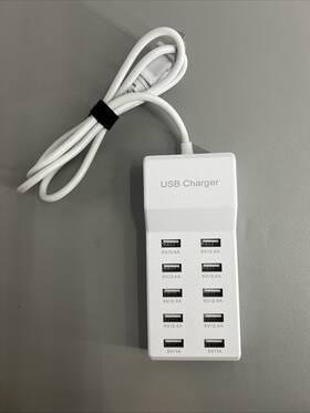 Yc-a10 Sccvee Usb Charger Station 10 Port 50w Desktop Multi Charging Hub10 Ch