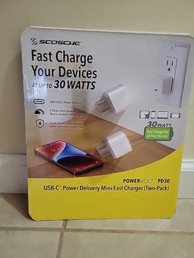 Pd30 Scosche 033991102644 Powervolt 30w Usb-c Mini Fast Chargers 2 Pack 6x More Powerful