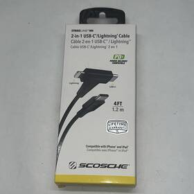 Scosche 033991103955 Strikeline Hh 2in1 Usb-c And Apple Charging Cable - 4ft
