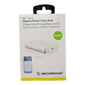 Scosche 849944084789 V5-n Gobat Ms 5k Magnetic Wireless Power Bank - White
