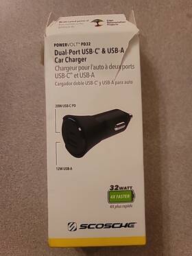 Cpdca32-sp Scosche New Cpdca32 Powervolt 32watt Certified Usb Type-c And Type-a Fast Car