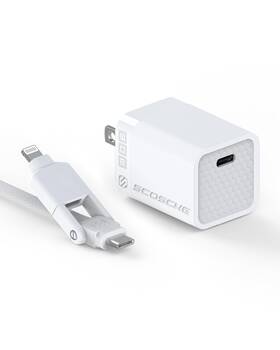 Sh30cci4wt-sp Scosche Shpdc30 30w Usb-c Wall Charger And Cable Gan Fast Single Port White
