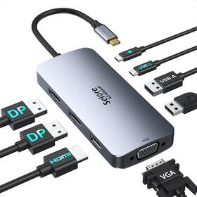Seuc0514 Selore&s-global Usb C Docking Station Dual Displayport Monitor Hub With 2