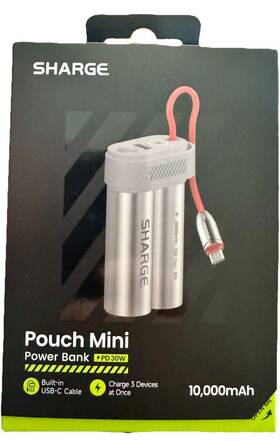 Sharge 973154658707 Pouch Mini Power Bank 10 000mah Pd 30w