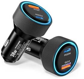Sp-3802 Shenzhen Beishan Technology Co. Ltd Usb C Car Charger Fast Charging 38w 2-pack Adapter With 2 Pack Black