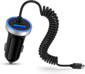 Shenzhen Chuangqingchun Technology Co. Ltd. 313038135126 Usb C Car Charger 3.4a Fast Charging Adapter With 3ft Type Coiled