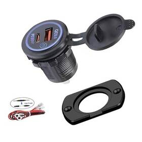 K23pd Shenzhen Kaka Internet Technology Co. Ltd Usb C Car Charger Socket - Fast Charging 12v/24v Adapter With Quick Charge Blue