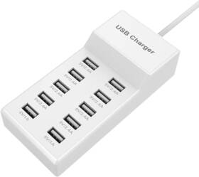 Shenzhen Puleisile Electronic Co. Ltd. 726084766303 10-port Usb Wall Charger Station With Rapid Charging Auto Detect Technology Safe
