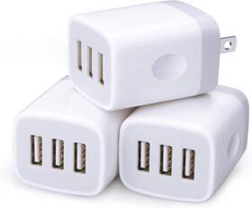 Sicodo 445028825816 3-pack Fast Usb Wall Charger 3.1a For Iphone And Samsung Devices
