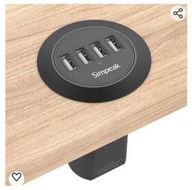 Simpeak 313106951900 30w 4-port Usb Desk Charger Desktop Charging Station Mounts On The 2.0 Inch /
