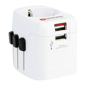 1.302540 Skross Travel Adapter World Pro Usb Earthed White