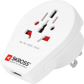 1.500262 Skross World To Usa Usb Travel Adaptor White