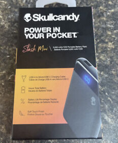 S7pmz-p918 Skullcandy Stash Mini 5000mah Portable Charger Power Bank True Black Orange