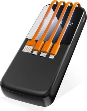 Sle-tech 721718048305 Portable Charger With Built In Cables Slim Power Bank