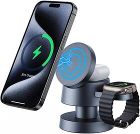 Slimq 721527200055 4 In 1 Charging Station 15w Wireless Charger With Mushroom Lamp Compatible