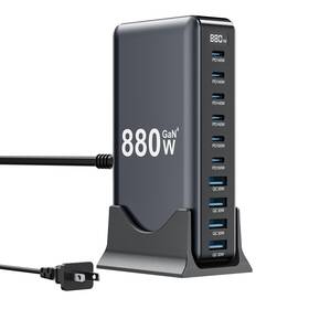 Smsasoeo 743352680062 880w Usb C Charger Block 10port Charging Station Gan Iv Travel Essentia