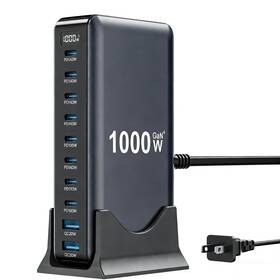 Smsasoeo 743352944263 Usb C Charger 1000w Block Upgraded Gan Iv 10-port Black