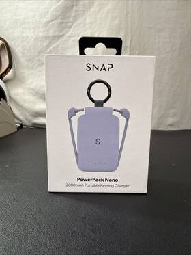 Snap 360851004253 Powerpack Nano 2000mah Keyring Charger Lavender Purple Brand New