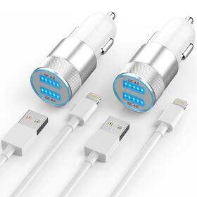 Sngoam 712417789828 Iphone 14/13 Pro Max Car Charger 36w 2-port Fast Usb C Sliver And White