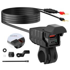 Sobmoto 797457455445 Motorcycle Usb Charger Dual Type C 30w Pd And Qc 3.0 Ph