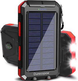 Solar Charger Durecopow 20000mah Portable Outdoor Waterproof Power Bank