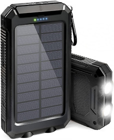 Solar Charger Suscell 20000mah Power Bank For Camping Outdoor With 2 Led