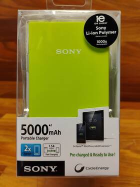 Cp-v5 Sony Cycle Energy Portable 5000mah 5v Usb Rechargeable Power Bank New